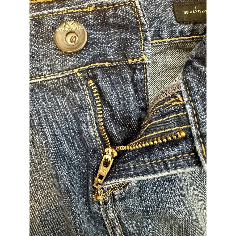 Y2K X2 Quality Denim Low Rise Ultra Mini Denim Skirt Size 2